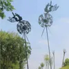 Ogród Dekoracyjne Stacz Wróżki i Dandelions Dance Razem Metal Ogród Yard Art Decor Lawn Krajobraz Rzeźba Dekoracja Q0811