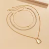 European Claw Chain Diamond Pendant Halsband Multi Layer Tassel Kvinnor Hjärtlås Kedjor för Alla hjärtans dag Present halsband Ornament