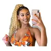 Extensions de queue de cheval Clip dans les cheveux humains Enrouler autour de vrais cheveux 16 pouces Platinum Blonde One Piece Remy Extension 120g 140g