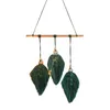 Obiekty dekoracyjne Figurki Nordic Handmade Woven Macrame Wall Hangng Boho Leaf Feather Tassels Cotton Cord Tapestry Wisiorek Wystrój AP