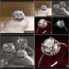 Bandringe Sterling Sier Vorschlag 1.2 Karat Eingelegt Zirkon Künstliche Diamantring Womens Schmuck Drop Lieferung 2021 CNYWB