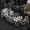 Clips Barrettes Joyas Joyas Aleación de oro Hoja Cristal Novia Sombreros Boda Aessories Chica Prom Tiara Dama de honor Adornos para el cabello Ingenio