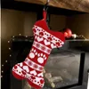 Jul husdjur strumpor stickade juldekorationer Presentsockor Woolen Jacquard Xmas gåvor väska grossist