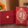 (20 Teile / los) Braut Bräutigam in der Kirche Hochzeitseinladung Goldfolie Floral Traditionelle Übersee Chinesische rote Ehekarte IC105