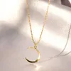 Chokers Classic Design Temperament Metal Moon Pendant Necklace For Woman Girls Female Top Quality Party Daily Jewelry CN055