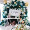 154pcs Green Balloon Arch Garland Jungle Theme Safari Animal Wild One Birthday Party Decoration Kids Baby Shower Globos 210719