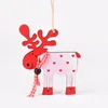 Boże Narodzenie Elk Drewniane ornamenty Xmas Drzewo Drewno Jeleń Wisiorek DIY Dekoracje Boże Narodzenie Kids Prezent W-01223