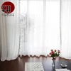 White Tulle Curtain For Living Room Sheer Curtain For Bedroom Chiffon Smooth Voile Party Wedding Home Decor Backdrop Custom 210913