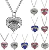 Collier pendentif coeur pêche diamant cadeau fête des mères famille fille soeur collier cristal