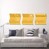 Adesivos de parede 3 pcs DIY DIY 3D Etiqueta de espelho para sala de estar Arte decoração de casa decalque wallpaper acrílico