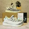 Warehouse In US 2021 Men Women Running Shoes 3M Cinder Zebra Tail Light Reflective Static Cream White Sports Shoes Size 36-46 With Half Box