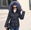 Piumino da donna Parka Giacca invernale da donna Fad Cappotto femminile con cappuccio Capispalla sottile Donna Parka Collo in pelliccia sintetica Abbigliamento imbottito in cotone