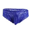 Mens Sissy Lencería Bragas Ropa interior Encaje Floral Bulge Bolsa Tiro bajo Ver a través de Bikini Calzoncillos Calzoncillos eróticos gay Ropa de dormir214V