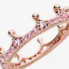 2022 100% 925 Sterling Silver Princess Tiara Crown Sparkling Love Heart Cz Rings for Women Engagement Jewelry Anniversary