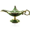 22cm Elegant Vintage Metal Carved Aladdin Lampa Ljus Int Te Oljekanna Dekoration Figurer Spara Collection Arts Craft Present 211029