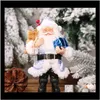 Dekorationer Festliga Party Supplies Hem Garden Drop Leverans 2021 Jul Ornament Resin Santa Claus Stående hållning liten prydnad Dol