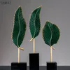 European Style Set of Three-leaf Decorations Living Room Study Bedroom el Club Decoration Resin Crafts 210414