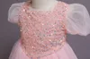 2022 Sequins Pink A Line Flower Girls039 Dresses Party Kids Prom Dress Princess Pageant Evening Gowns9787256