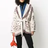 Jastie Retro Bandana Cashmere Cardigan Jacka Kvinnor Tassel Lapel Belt Långärmad Höst Vintertröja Overcoat Fashion 210419