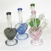 9 Inç Cam Su Bong Nargile Pembe Dab Petrol Kuleleri Bubbler Uzun Kalın Kalın Beher Mini Su Borusu ile 14mm Bowl ve Downstem