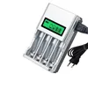 1.2V 4 Slots AA AAA Ni-MH Ni-CD Carregador de bateria de carga rápida com display LCD EU AU US Plug