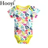 Baby Girls Bodys Vêtements nouveau-nés Combinaisons pour nourrissons à manches courtes 100% coton Bebe One-Pièce Vêtements Floral T-shirts Top 210413