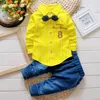 Çocuklar Boys Giyim Bebek Gündelik Çat Tea Gömlekleri 2 PCS Setleri Yaz Bebek Denim Kıyafetleri Çocuklar Takım Toddler Giyim BC1219 2011895460
