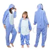 Stitch Onesies Kigurumi Vinter Kvinnor Panda Pyjamas Boys Girls Animal Pyjamas Vuxna Kids Kostymer Flannel Cartoon Sleepwear 210915