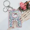 Acrylic Letters Keychains for Women Car Key Ring Sequins Resin Charm Bag Pendant Jewelry Handbag Pendant