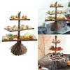 Other Bakeware Cupcake Stand Holder Dessert Cake 3 Tiered Serving Tray Display Reusable Pastry Platter For Halloween Holiday Party