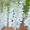 Elegante witte kunstmatige zijden bloem wijnstok boom simulatie wisteria douhua bomen voor bruiloft stadium gangpad runner decoratie