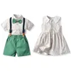 0-6年夏の男の子の服セットカジュアルなファッション漫画のアクティブTシャツ+パンツのドレス子供子供赤ちゃん幼児210615