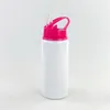 Sublimation Aluminiumrohlinge Wasserflaschen 600 ml hitzebeständige Wasserkocher Sportbecher weiße Deckelbecher mit Griff T500790