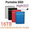 외부 하드 드라이브 휴대용 SSD 8tb 4tb 2TB 1TB 고속 다색 금속 하이라이트 디스크