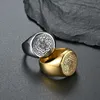 Bröllopsringar nyckeln till Salomo rostfritt stål sju ärkeänglar ring amulet manliga smycken179n