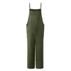 Kvinnors jumpsuits Sommarstil för kvinnor 2022 Vintage Casual Loose Linen Cotton Jumpsuit Dungarees PlaySuit Wide Leg Siamese Overalls