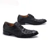 Marron/noir mode Oxford chaussures hommes italien Type fait à la main hommes chaussures à lacets formelles en cuir véritable chaussures habillées, 38-46