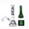 Colorful Dab Oil Rigs Bong Striaght Tube Water Pipes Grow In Dark Tree Perc Smoking Glass Bong di tabacco