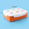 Microwavebable Lunch Box для детей мультфильм Bento 1750ml BPA Бесплатные экологически чистые еда контейнер для хранения пищевых продуктов для пикника 210423