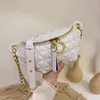 Design Women Chest bag Diamond pattern chain Belt PU Leather Chain Small Shoulder Messenger Bag Lady purses wallet