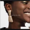 Charm Jewelry Drop Delivery 2021 Exaggerated Alloy Geometric Womens High-End Knitted Texture Personalized Earrings Gh2Yp