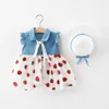 Summer Baby Girl Dress Clothes Sets Toddler Infant Printed Princess Dresses 1 Year Girl Birthday Clothing With Hat Baby Suits Q0716