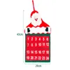 Christmas 24 Day Hanging Advent Calendar Red And White Santa Claus Design Non-Woven Xmas Countdown Decoration