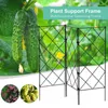 Autres fournitures de jardin 3pcs pliable plante arche escalade treillis cadre fleur support de croissance métal fer mur noir HFing