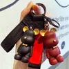 Bow Tie Bear Doll Keychain Cell Phone Straps Violent Bag Pendant Gift Backpack Pendants Car Key Chain Creative Multicolor Resin Cute