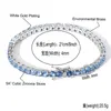 Link Chain 4MM Hip Hop Bling Iced Out Blue Cubic Zirconia Tennis Bracelets Women Men 1 Row CZ Jewelry Gold Silver Color Fawn22