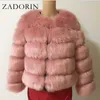 ZADORIN Long Sleeve Faux Fur Coat Women Winter Fashion Thick Warm Fur Coats Outerwear Fake Fur Jacket Plus Size 211019