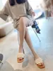 Stylishbox T21042904 40 블랙/화이트 정품 가죽 송아지 가죽 진주 샌들 슬라이드 슬리퍼 패션 플랫