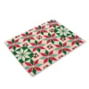 42x32cm Christmas Tree Snowflake Printed Heat-resistant Cotton linen Kitchen mats Dining Accessories Pad Dining Table