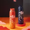 Японский стиль Sakura Thermos Bottle Portable Travel Coffee кружка изолированная чашка из нержавеющей стали из нержавеющей стали Вакуумные подарки 210615